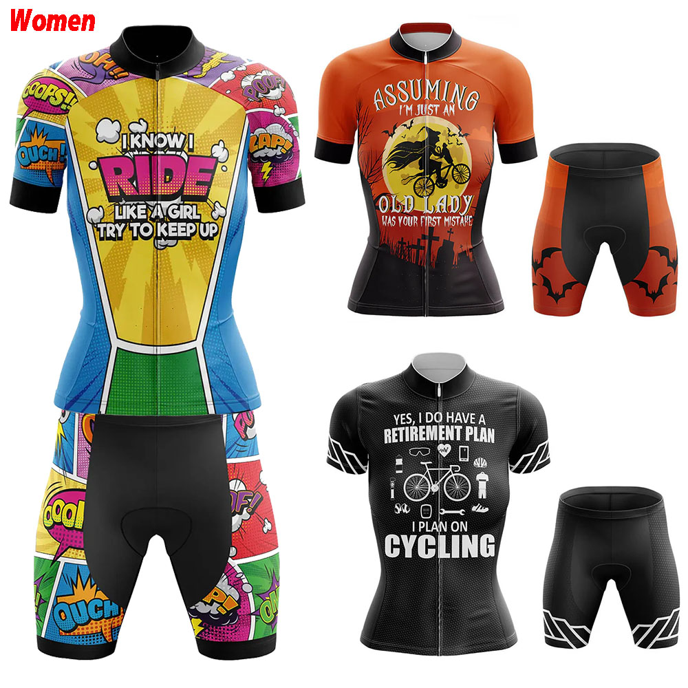 Mountain Biking Outfits Women - Comme une fille bande dessinée Polyester