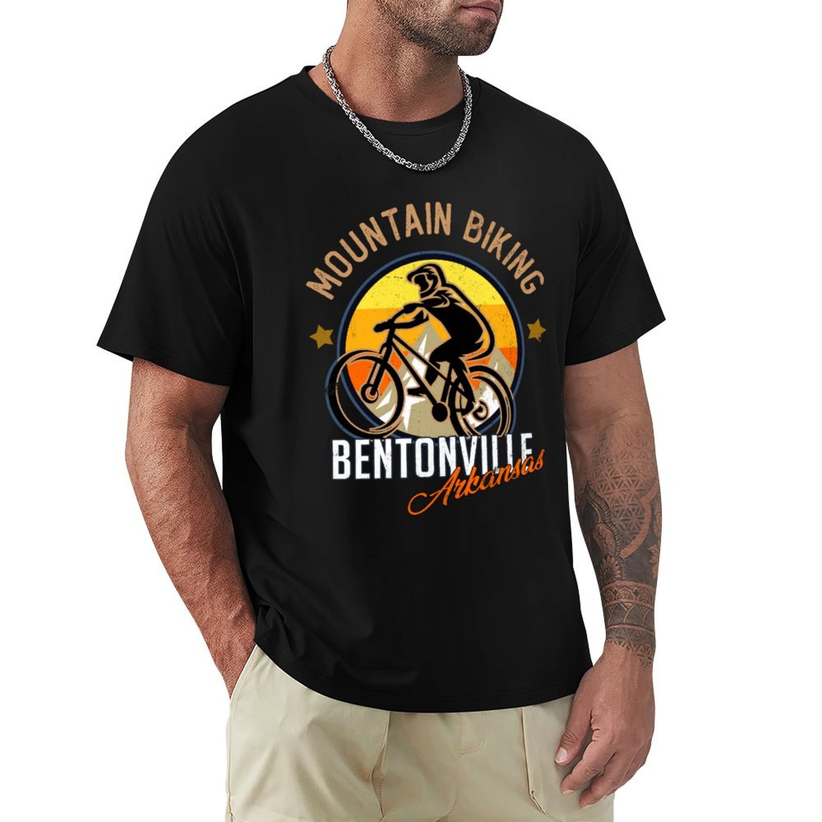 Mountain Biking In Arkansas - T-shirt de cyclisme en montagne de