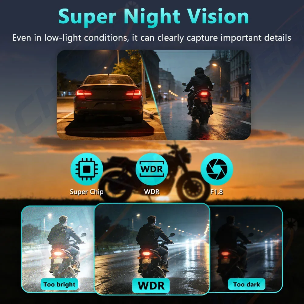 Caméra DVR Moto 2K HD WiFi Éta - Mountain Biking Videos avis et prix