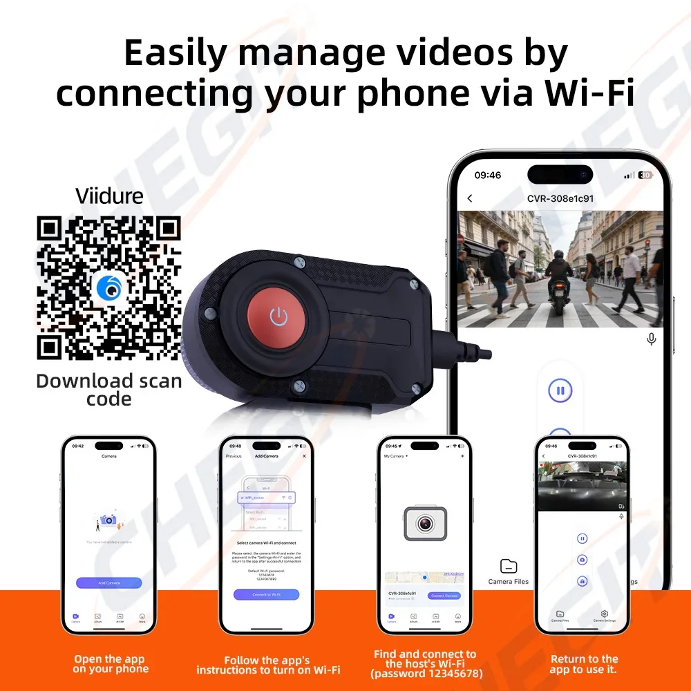 Caméra DVR Moto 2K HD WiFi Éta - Mountain Biking Videos avis et prix